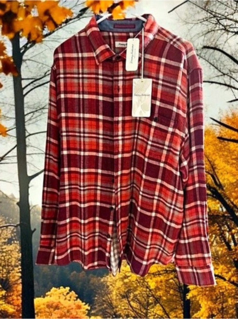 Tommy Bahama Double Duty Check Flannel Shirt Men's XL